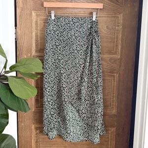 Princess Polly Floral Dark Green Wrap Skirt Size 4
